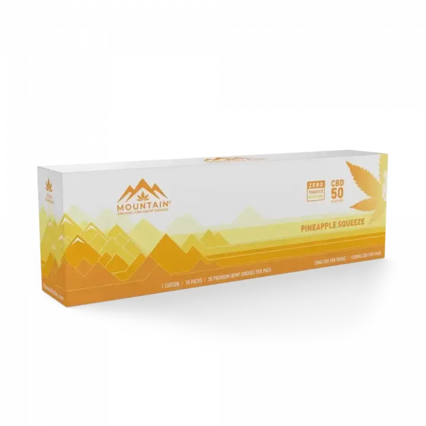 MOUNTAIN SMOKES Pineapple Squeeze Flavor 50mg Carton of Ten (20 Pack)